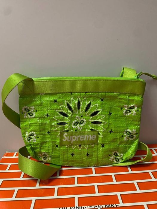 supreme bandana tarp side bag green