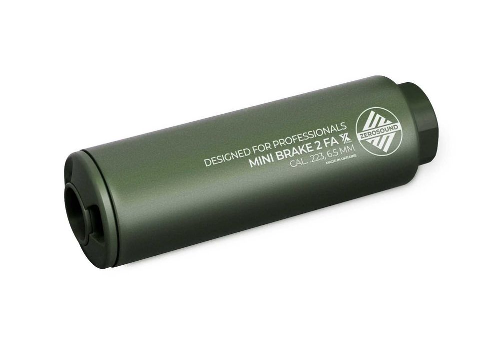Саундмодератор Zerosound TITAN MINI BRAKE II Full Auto кал .223 Rem у комплекті з ДГК різьба 1/2-28 колір Olive на AR15 АК