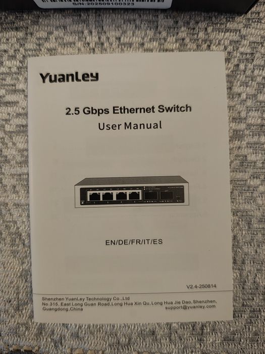 Switch sieciowy YuanLey YS25-0402 4x 2.5Gbps 2x 10G SFP+ NOWY