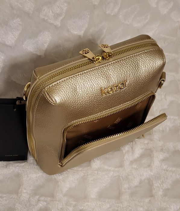 Sprzedam Piękną Torebkę w złotym kolorze ze skóry naturalnej Kazar