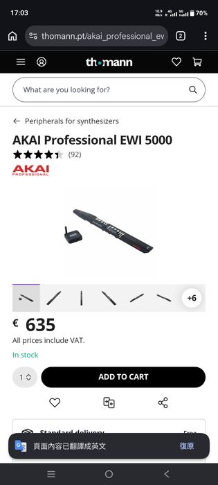 AKAI Professional EWI 5000 - Instrumento de Sopro Eletrónico / Controlador MIDI