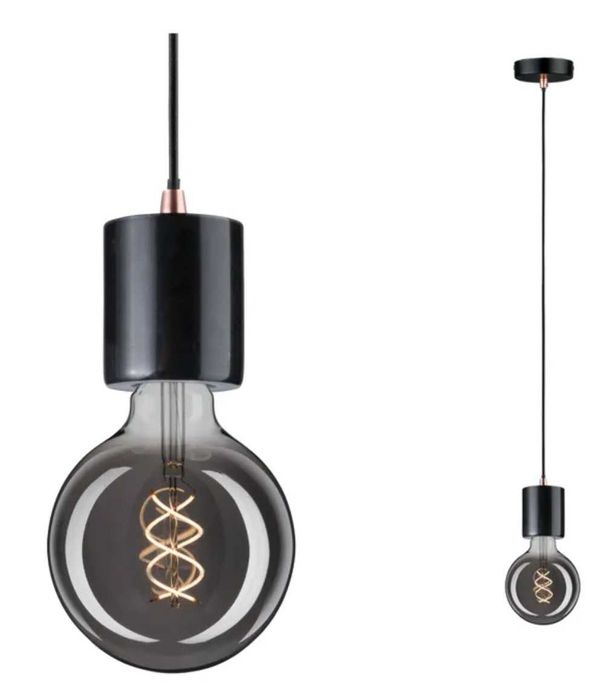 Candeeiro de teto Marmore Paulmann Nordin Preto