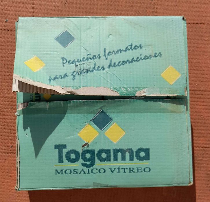 6 caixas de mosaico vitreo azul