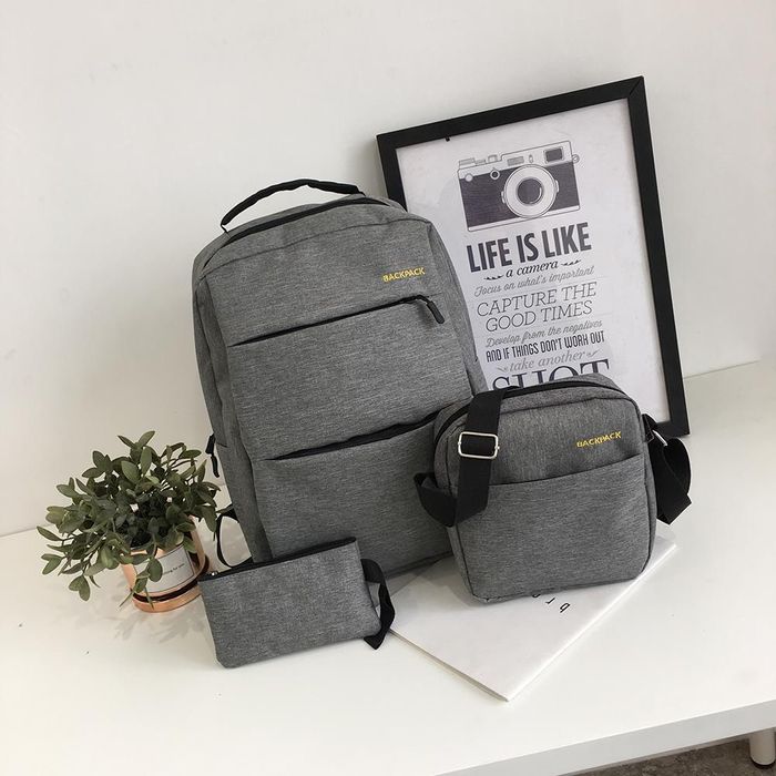 Рюкзак міський Backpack Комплект 3 в 1 місткий рюкзак для ноутбука з сумкою та гаманцем