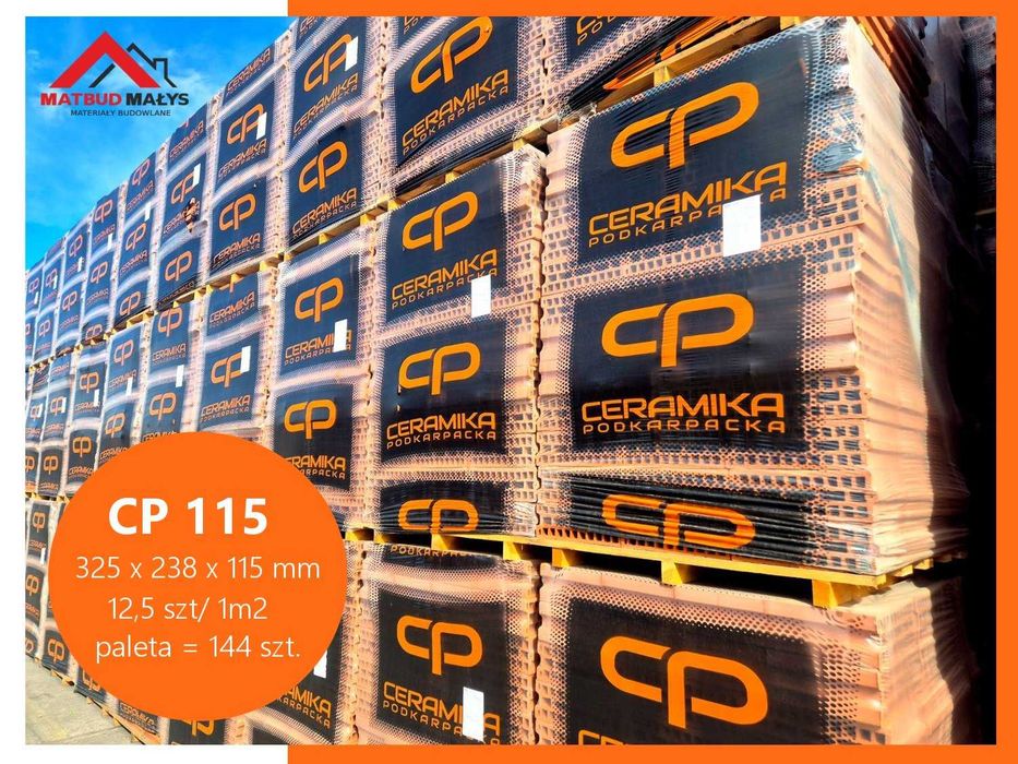CERAMIKA PODKARPACKA CP 25 P+W - Cegła, Pustak Ceramiczny - Sandomierz