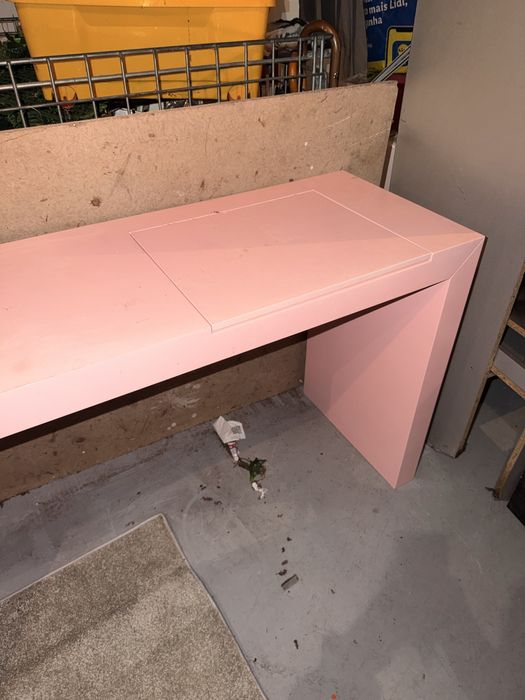 Secretaria para menina penteadeira rosa com espelho