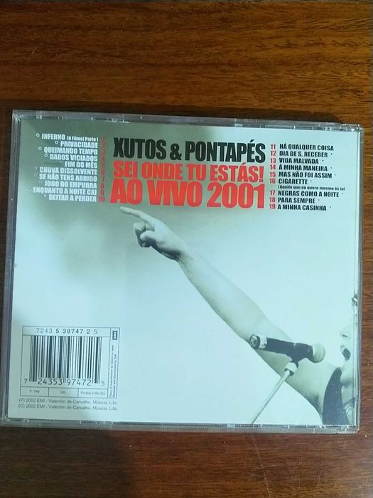 Xutos & Pontapés ‎- Sei Onde Tu Estás Ao Vivo 2001 CD