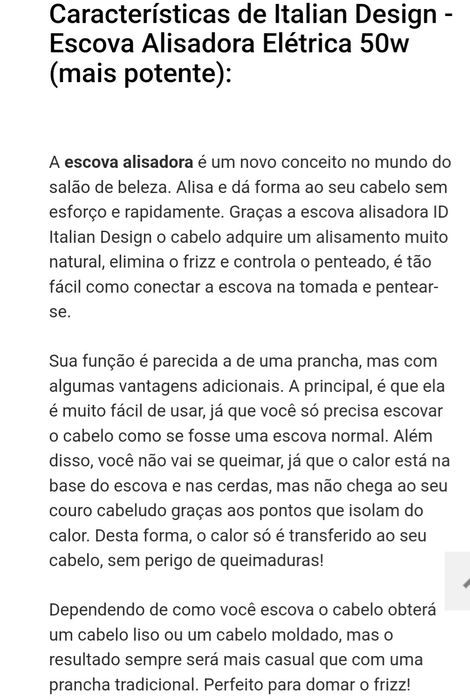 Escova alisadora eléctrica