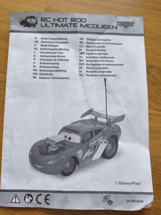McQueen model Dicke Toys RC Ultimate Hot Rot  skala 1:12 długość 35 cm