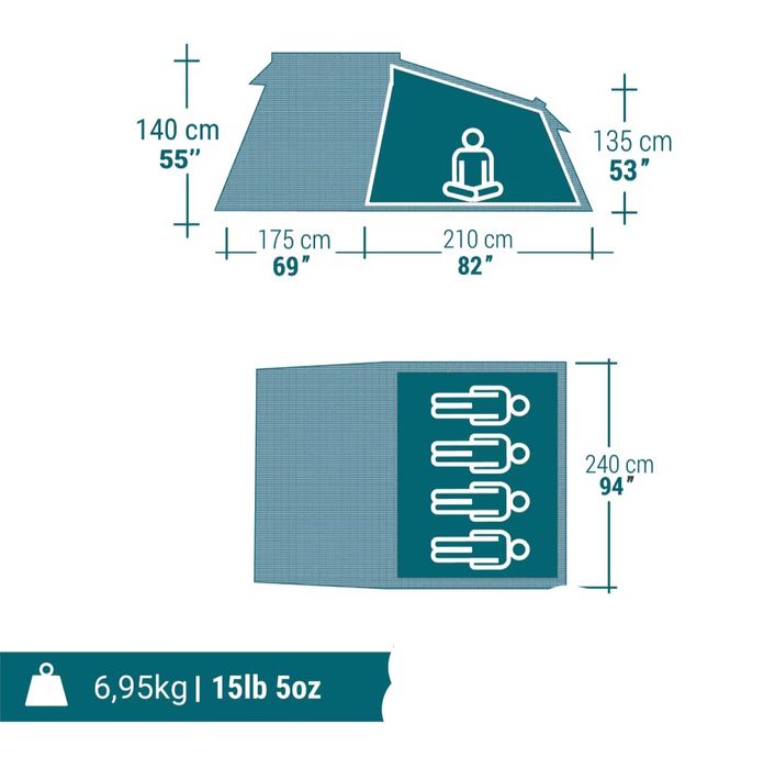 Tenda campismo 4pax