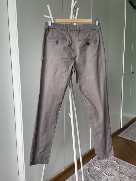 Reserved 29 slim fit szare chinosy męskie spodnie bawełniane prosta nogawka