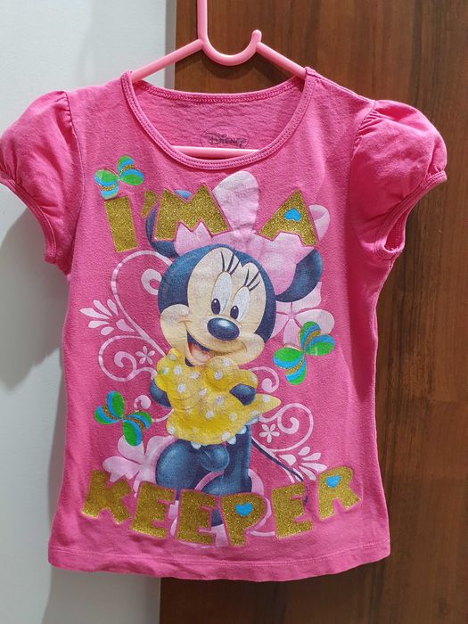 Myszka Miki t-shirt z brokatem dla dziewczynki rozmiar 110/116