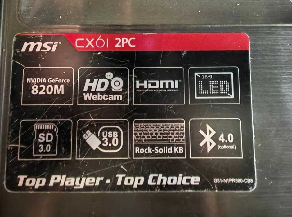 Laptop MSI CX61 2PC sprawny