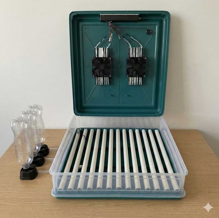 Інкубатор для яєць автономний , 12–220В, захист блекаут 70-400 яєць