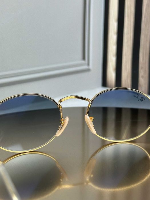 Сонцезахисні окуляри Ray-Ban RB3547 N золото, блакитна градієнтна лінза, овальні, подвійна перемичка, унісекс, оригінал