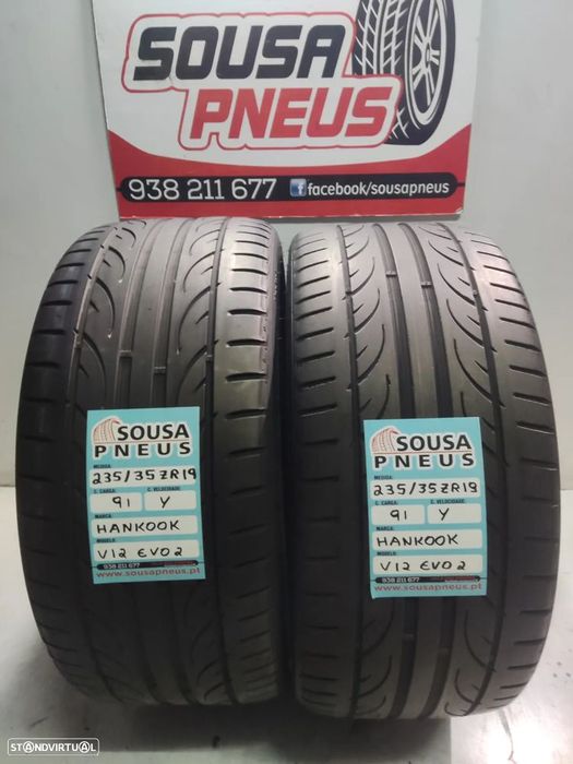 2 pneus semi novos 235-35r19 hankook - oferta dos portes