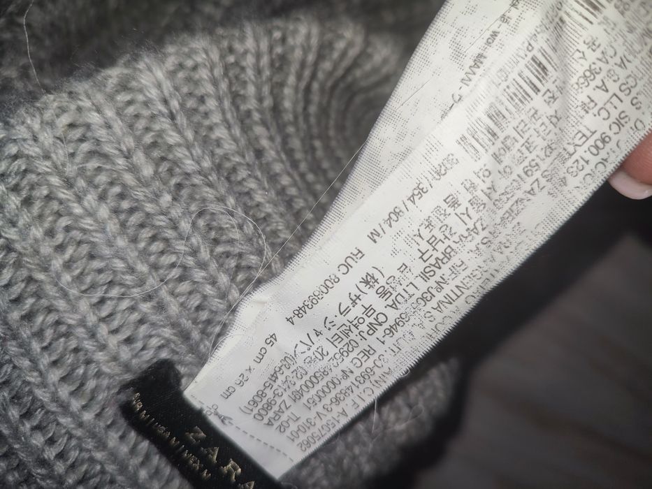 Balaclava damska szara Zara