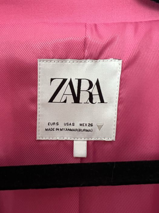 Zara długi żakiet marynarka oversize S damsja różowa elegancka