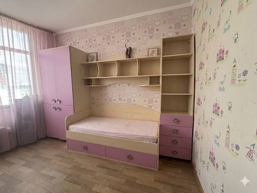 Дитячі меблі гарнітур (ліжко, шафа, стелаж) + ортопедичний матрац + ляльковий будиночок у подарунок