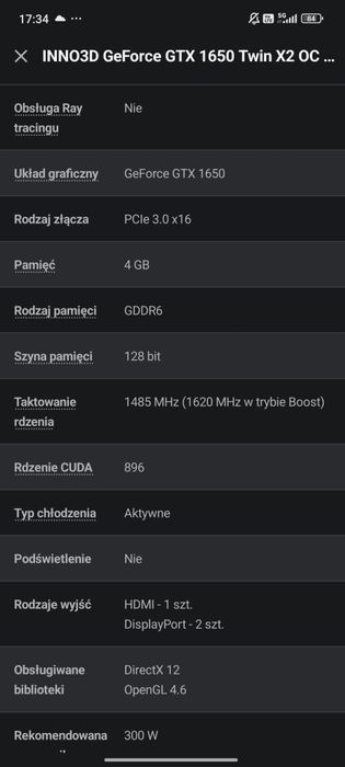 INNO3D GeForce GTX 1650 Twin X2 OC