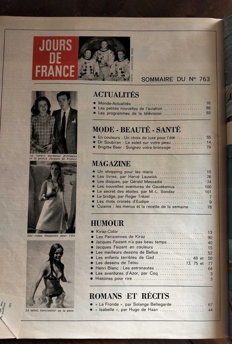 Jours de France número 763 de 26 de Julho de 1969