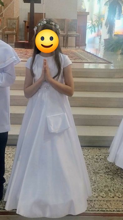 Do sprzedania piękna sukienka komunijna,bolerko,wianuszek