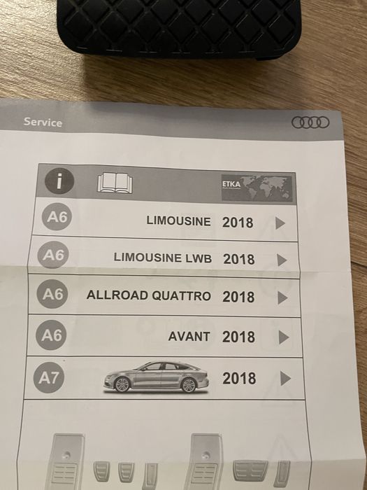 Okładziny na hamulec i podnóżek do Audi automat