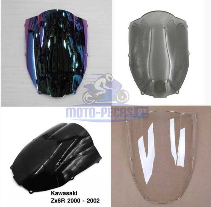viseira nova Kawasaki ninja Zx6R ano 2000 ate 2002  vidro bolha zx6