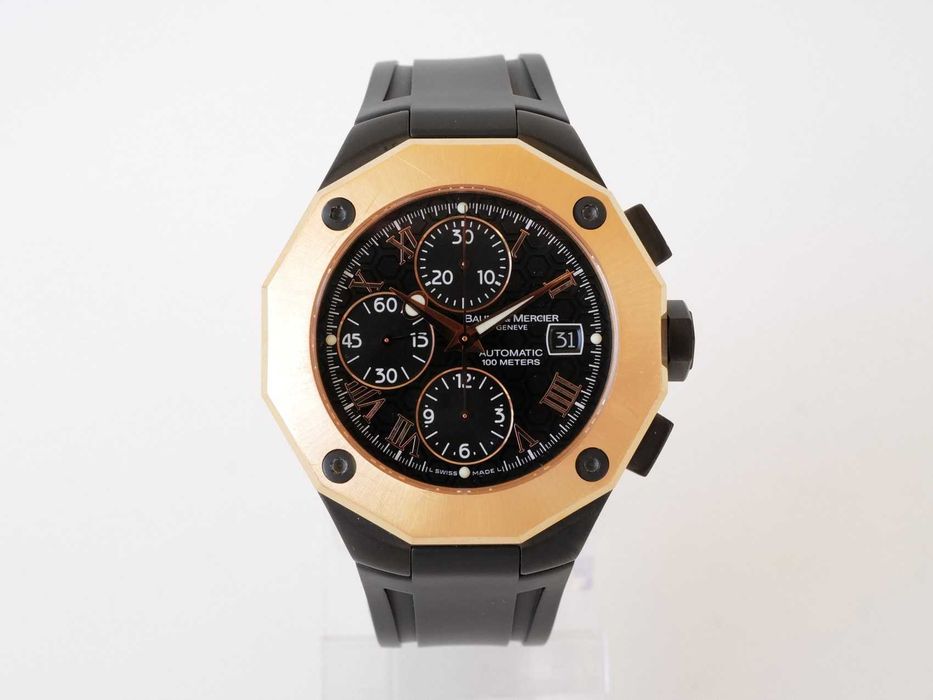 Baume & Mercier Riviera Automatic Chronograph 18K Rose Gold Bezel 43mm