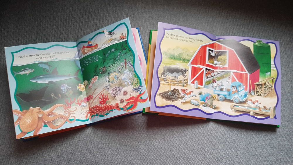 Tony Wolf seria Pierwsze książeczki 3 szt Mały atlas zwierząt las wieś