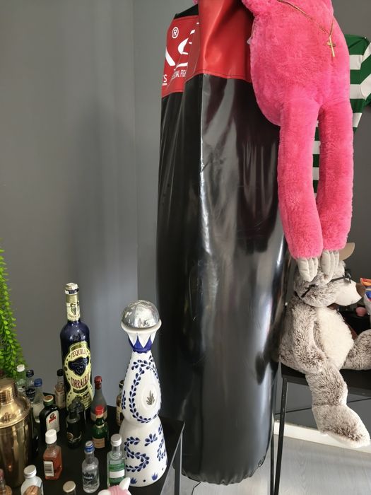 Saco de box, suporte e 2 pares de luvas