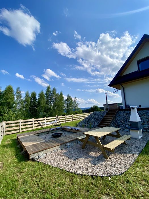 Beskidzki Reset 10 osobowy domek na wynajem z prywatną balią