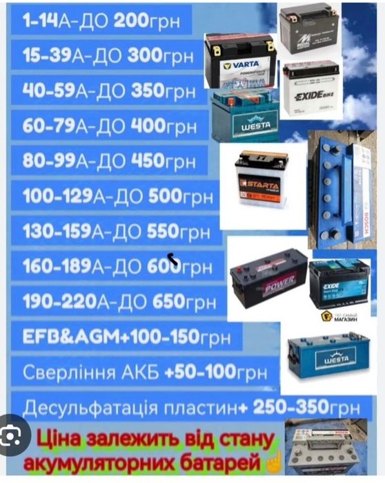 Сервис Ремонт Обслуживание Заряд АКБ аккумулятор Услуги авто электрика