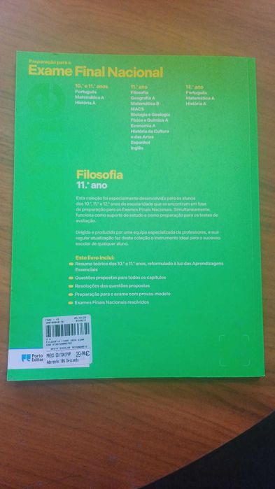 Livro de preparação para o exame final nacional de filosofia (11º ano) , 13 euros (Preço original: 29,90 eur)