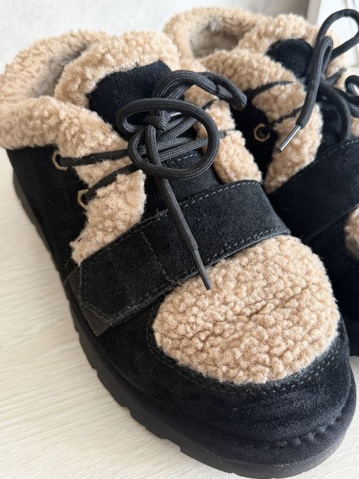 Ідеальні жіночі угі з хутром, угі тедді,чорні замшеві