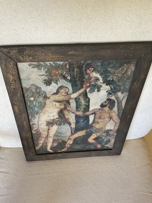 Arte sacra Pintura Adao e Eva