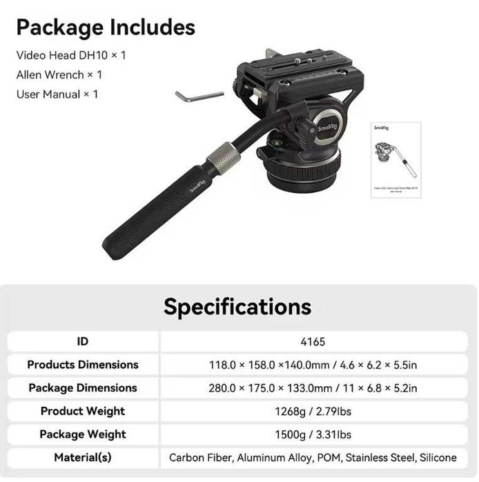 Штативна головка SmallRig Heavy-Duty Head DH10 жидкосна про