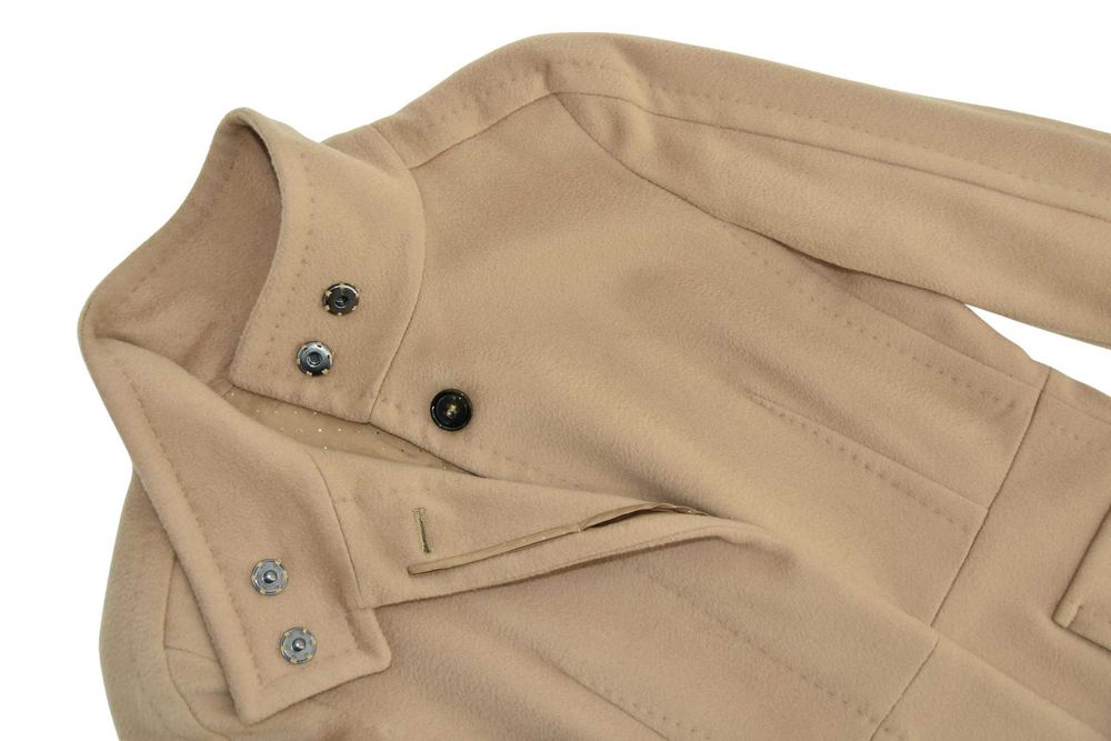 WEEKEND MAX MARA płaszcz damski beżowy wełniany przejściowy 38