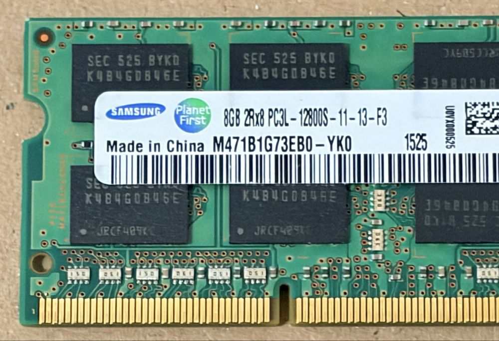Samsung DDR3L SODIMM, 8GB, 1600MHz, C11, 1.35V (M471B1G73EB0-YK0)