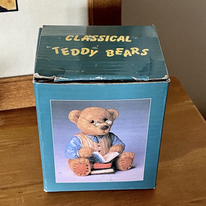 Teddy bear hand painted by W.U. 1996