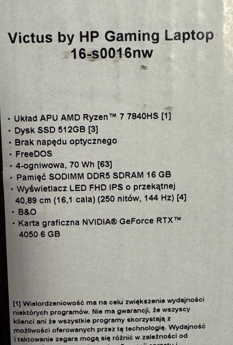Топовый игровой ноутбук HP-Victus-16 (AMD R7-7840HS/RTX4050-6Gb-120W)