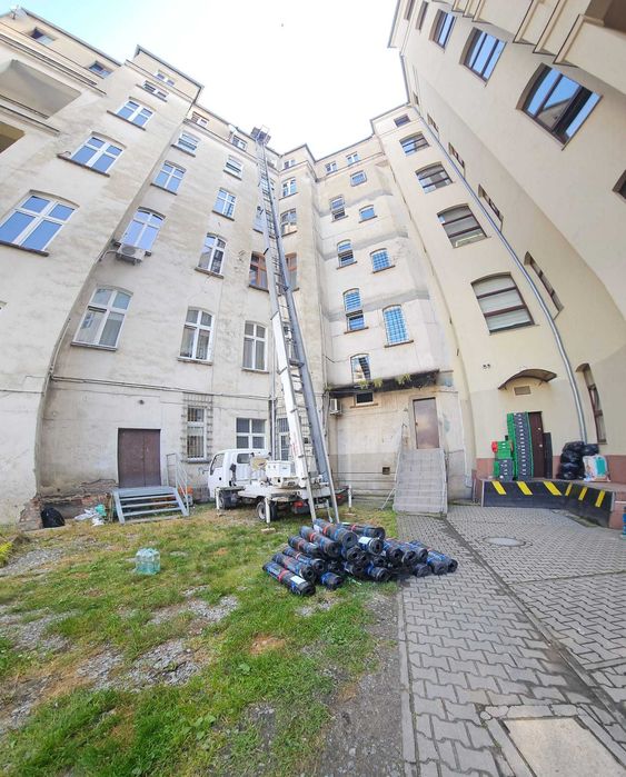 Winda dekarska na aucie 28m, drabina dekarska, transport materiałów