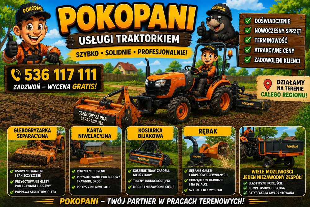 Kompleksowe Usługi Ziemne i Ogrodowe / Kret - Przecisk / Transport