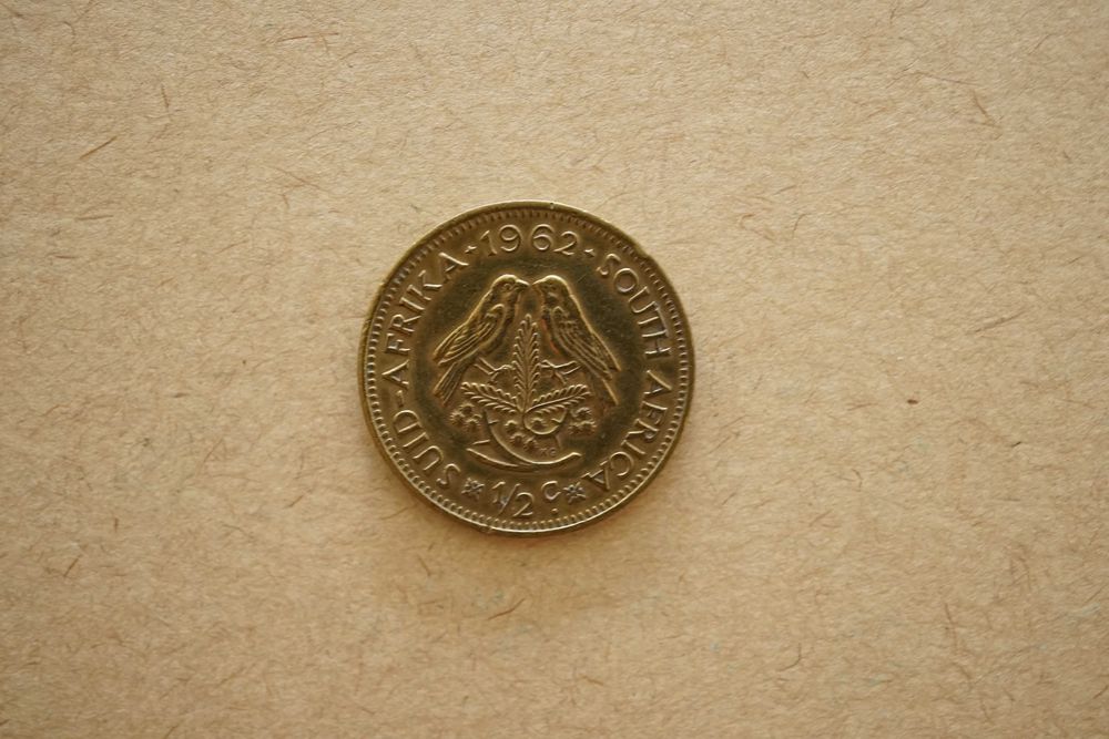 Lote 3 Moedas África do Sul 1 centavo 1961, 1 e 1/2 centavos 1962
