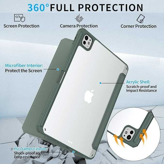 Etui iPad Pro 11 M4 2024 Patamiyar + Uchwyt na Pencil Zielone