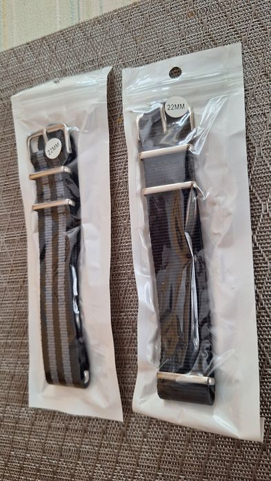 Pasek zegarka parciany 22mm x 2 sztuki