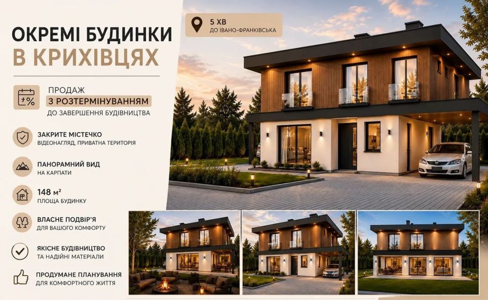 Продається сучасний будинок в Крихівцях