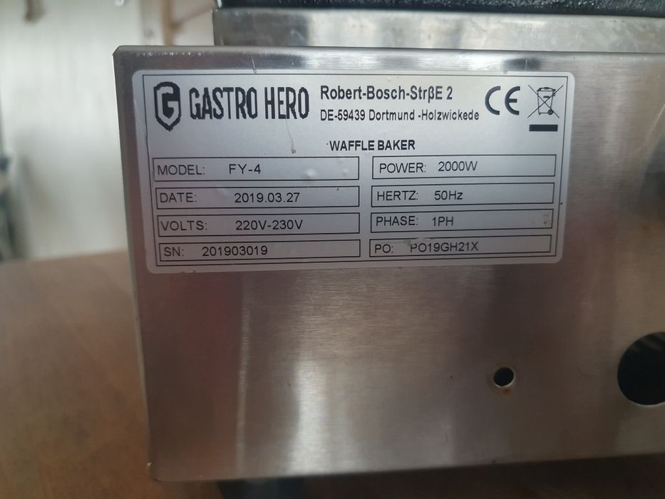 Gofrownica gastronomiczna gastro hero fy-4