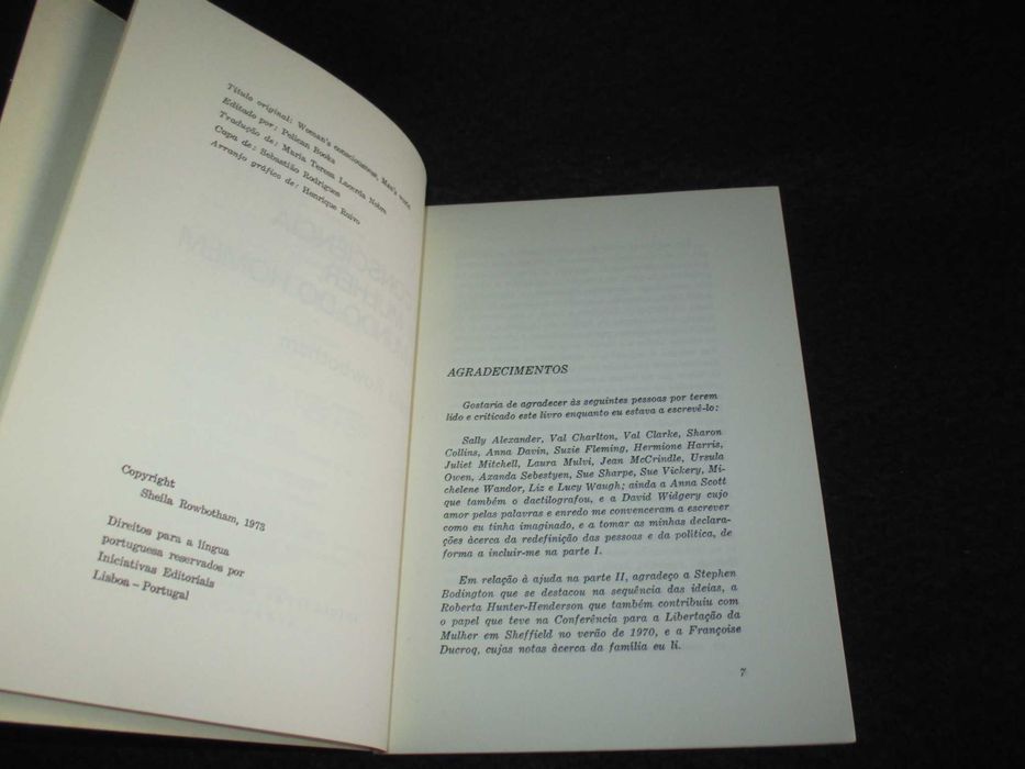 Livro A Consciência da Mulher O Mundo do Homem Sheila Rowbotham