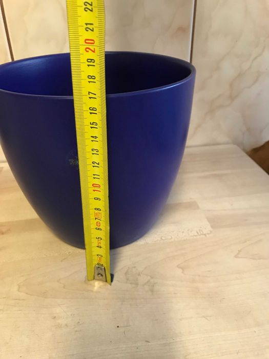 Donice ceramiczne, ogrodowe, niebieskie - zestaw 16 sztuk